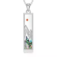 TOUPOP Sterling Silver Mustard Seed Faith Move Mountains Pendant Necklace-style_name:3-Mountain