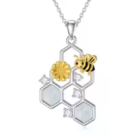 TOUPOP Sterling Silver Animal Pendant Women Jewelry Christmas Gifts-style_name:Bee