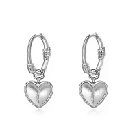 TOUPOP Sterling Silver Hypoallergenic Huggies Hoop Earrings-style_name:Heart 2