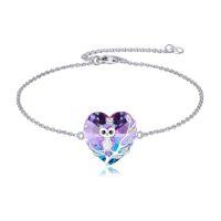 wholesale TOUPOP Owl Bracelet 925 Sterling Silver Crystal Family Earrings Birthday Christmas Jewelry For Women -style_name:One Owl-1