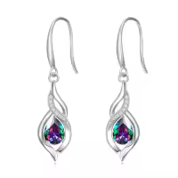 TOUPOP Sterling Silver Infinity Birthstone Earrings Gift for Women-color_name:06-June-Alexandrite