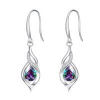 wholesale Infinity Birthstone Earrings For Women 925 Sterling Silver Infinity Love Birthday Jewelry Christmas Gifts For Women Mom Wife Girlfriend -color_name:06-June-Alexandrite