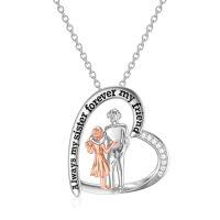 wholesale TOUPOP Sister Christmas Gifts From Sister/brother Two Three Four Five Sisters Necklace Sterling Silver Crystal Fashion Jewelry Gift For Women Friend Female Friendship Lasts Forever -style_name:Gifts for Sister from Brother-2