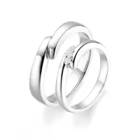 TOUPOP 10k/14k/18k Gold & Sterling Silver Moissanite Couples Rings Set-style_name:C Wedding Ring Set