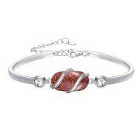 wholesale 925 Sterling Silver Bracelet For Women Gemstone Bracelet Bangle Fine Jewelry Birthday Christmas Gifts For Women Her Wife Mom -color_name:A-Golden Sand Stone