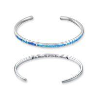 wholesale TOUPOP Bracelet For Women Opal Bracelet 925 Sterling Silver Opal Cuff Bangle Bracelets Inspirational Fine Jewelry Gifts For Women Her Wife Mom Daughter Christmas Birthday Gifts Ideas -style_name:15-Be brave.Be strong.Be badass