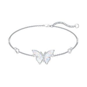 White Opal Butterfly Anklet