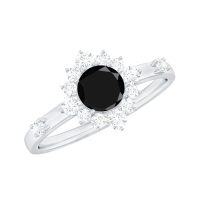wholesale TOUPOP Personalized Black Onyx Moissanite Wedding Ring For Women 925 Sterling Silver Moissanite Ring Engagement Ring Agate Promise Rings For Her Anniversary Christmas Gift For Wife -style_name:D Black Onyx Moissanite Ring