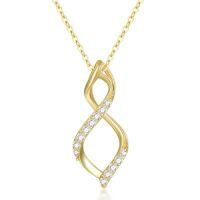 TOUPOP 14K Gold Moissanite Infinity Necklace For Women-style_name:Infinity-A