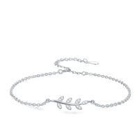 wholesale TOUPOP 925 Sterling Silver Bracelets For Women Adjustable Star Charm Bracelet Elegant Jewelry Christmas Gift For Wife Mom Girlfriend -style_name:leaf