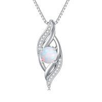 wholesale Birthstone Infinity Necklace For Women S925 Sterling Silver Infinity Love Jewelry Birthday Anniversary Christmas Gifts For Her Girlfriend Wife -color_name:10-October.-Opal