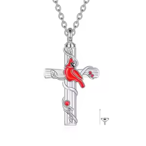 Red Cardinal Urn Necklace