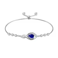 TOUPOP Sterling Silver Birthstone Bracelet Infinity Love Jewelry for Women-color_name:09-September-Sapphire
