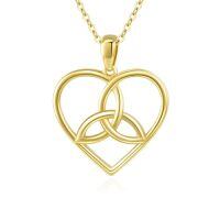 TOUPOP 14k Gold Crystal Y Lariat Necklace with Diamond Heart Celtic Knot-style_name:Heart Necklace-J