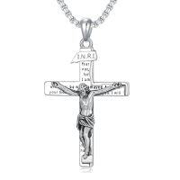 wholesale Cross Necklace 925 Sterling Silver Cross Pendant Christmas Fathers Day Birthday Gifts For Men Gifts For Father Gifts For Dad Brother Husband Son -style_name:B05 Jesus Cross I