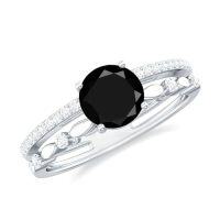 wholesale TOUPOP Personalized Black Onyx Moissanite Wedding Ring Set For Women 925 Sterling Silver Agate Bridal Ring Set Engagement Ring Set Anniversary Promise Rings For Her Christmas Gift For Wife Mother -style_name:B Black Onyx Moissanite Ring