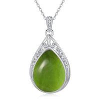 wholesale Teardrop Necklace 925 Sterling Silver Filigree Gemstone Pendant Necklace Fine Jewelry Birthday Christmas Gifts For Women Her Mom -style_name:Peridot