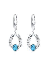 wholesale TOUPOP Cowgirl Earrings Western Earrings For Women Sterling Silver Turquoise Dangle Drop Western Jewelry For Women Country Cowgirl Jewelry Gifts For Her -style_name:Horseshoe