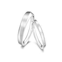 wholesale TOUPOP Personalized Wedding Band Set For Couple Wedding Ring Sets For Him And Her 925 Sterling Silver/10k/14k/18k Gold Anniversary Valentine's Day Christmas Gift For Wife And Husband -style_name:D Wedding Ring Set