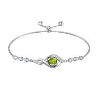 wholesale Christmas Gifts Birthstone Bracelet For Women 925 Sterling Silver Infinity Love Jewelry Birthday Gifts For Women Mom Wife Girlfriend -color_name:08-August-Peridot