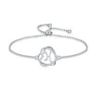 wholesale TOUPOP Gifts For Women Heart Initial Bracelet 925 Sterling Silver Double Heart Bracelet Birthday Jewelry Birthday Christmas Gifts For Her Wife Girlfriend -style_name:Initial H