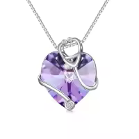 TOUPOP Sterling Silver Crystal Stethoscope Necklace Nursing Jewelry Gifts-color_name:02-February