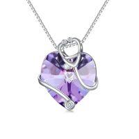 wholesale TOUPOP Gifts For Nurse Birthstone Stethoscope Necklace 925 Sterling Silver Heart Crystal Nursing Themed Jewelry Nurses Day Christmas Gifts For Women Doctor Medical Student -color_name:02-February