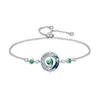 wholesale TOUPOP Birthstone Bracelet Moon And Star Bracelet 925 Sterling Silver Blue Crystal Jewelry Birthday Christmas Gifts For Women -color_name:05-May-Emerald