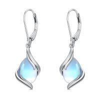 wholesale Teardrop Earrings For Women 925 Sterling Silver Gemstone Dangle Earrings Fine Jewelry Birthday Christmas Gifts For Women Mom -color_name:Moonstone