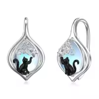 TOUPOP Sterling Silver Moonstone Infinity Dangle Earrings-style_name:2-Cat