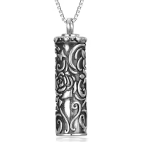 TOUPOP Sterling Silver Rose Sunflower Hummingbird Urn Pendant Cremation Jewelry-style_name:2-Rose