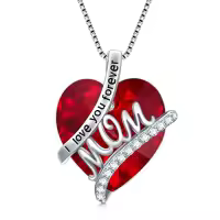 TOUPOP Sterling Silver 12 Birthstone I Love You Forever Heart Pendant Necklace-color_name:01-Jan