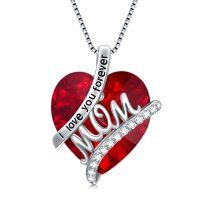 wholesale Mothers Day Gifts For Mom S925 Sterling Silver I Love You Forever Love Hear Mon Pendant Necklace With 12 Birthstone Jewelry Birthday Christmas Gifts For Women Grandma Mom Nana From Duaghter Son -color_name:01-Jan