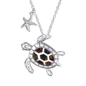 A-Black Opal Seaturtle Necklace