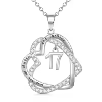 TOUPOP Sterling Silver Stone Heart Pendant Necklace Gifts For Her-style_name:17th