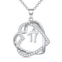 wholesale TOUPOP Gifts For Her 925 Sterling Silver Necklace Forever Love Heart Pendant Heart Year Old Jewelry Anniversary Birthday Christmas Gifts Women Girlfriend Wife Mom Grandma Daughter -style_name:17th