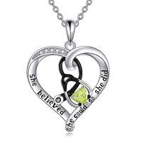 wholesale TOUPOP Christmas Gifts For Nurses Birthstone Stethoscope Necklace Sterling Silver Nurse Gifts For Women Birthday Graduation Gift For Nurse Doctor Medical Student -style_name:08 Aug-Peridot