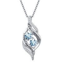 wholesale Birthday Gifts For Sister 925 Sterling Silver Infinity Birthstone Necklace Always My Sister Forever My Friend Jewelry Christmas Gifts For Women Daughter -color_name:03-March-Aquamarine