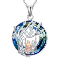 TOUPOP Sterling Silver Crystal Heart Sister Necklace, Forever My Friend Birthday Jewelry Gift-style_name:12-Gift for Sister