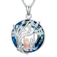 wholesale TOUPOP Brother Sister Necklace Sterling Silver Heart Crystal Gifts From Brother Always My Sisters Forever My Friend Jewelry Gifts For Birthday -style_name:12-Gift for Sister