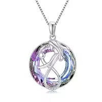 TOUPOP Sterling Silver Crystal Mother of 1-3 Kids Necklace-style_name:2-Mother of 1