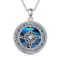 wholesale Abalone Star Of David Necklace For Women 925 Sterling Silver Magen David Necklace Chai/cross/evil Eye Pendant Star Of David Jewelry Christmas Gifts -style_name:10-Witches Knot
