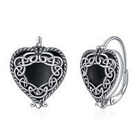 wholesale Wiinicaca Butterfly/celtic/rose Leverback Earring Heart Black Agate Dangle Drop Earrings Gothic Jewelry Gifts For Women Birthday Christmas Mothers Day -style_name:03-Black-Celtic