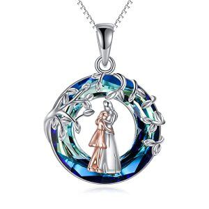 A-Hug Necklace - Blue crystal