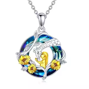 Blue Circle Crystal-Sunflower