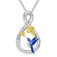 wholesale Animal Necklace 925 Sterling Silver Animal Pendant Women Jewelry Christmas Gifts For Women -style_name:Hummingbird