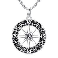wholesale Compass Necklace For Men 925 Sterling Silver Graduation Necklace Celtic Knot Pendant Travel Compass Jewelry Christmas Graduation Gifts For Friend -style_name:2-Compass