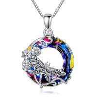 wholesale Butterfly/dragonfly Necklace 925 Sterling Silver Dragonfly/butterfly Gifts For Women Dragonfly Butterfly Pendant Jewelry Gifts For Women Mom Wife Girlfriend Christmas Anniversary Birthday Valentine's Day Graduation -style_name:C - Colorful Crystal Dragonfly