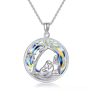 Dog Necklaces with Aurore Boreale Crystal