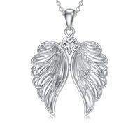 wholesale Cross Necklace For Women Men 925 Sterling Silver Cross Pendant Christian Jewelry Christmas Gifts -style_name:Angel Wings Necklace